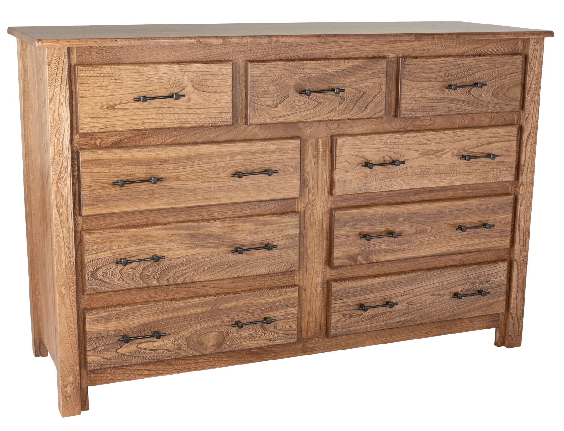 No-Bark Hickory 9 Drawer Dresser